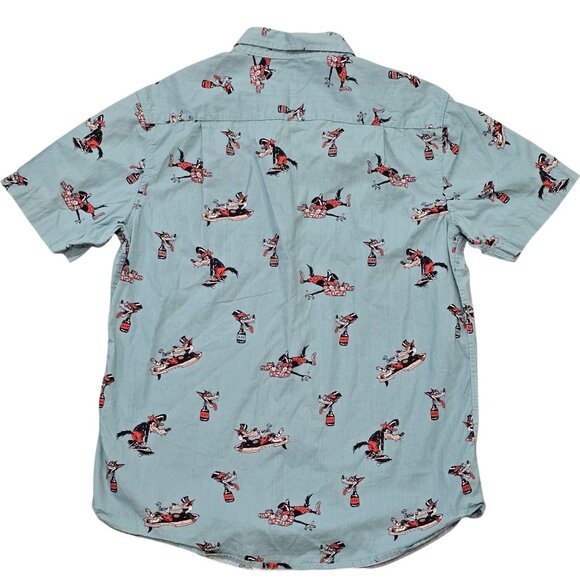 Matix Short Sleeve Button-Up Shirt With Cartoon Print Size L - Picture 2 of 7